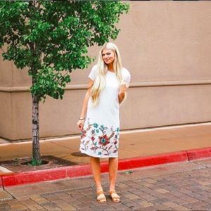 Called To Surf OVI White Embroidered Floral Midi